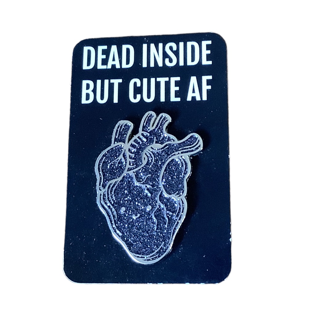 Glittery Dead Heart Pin New
